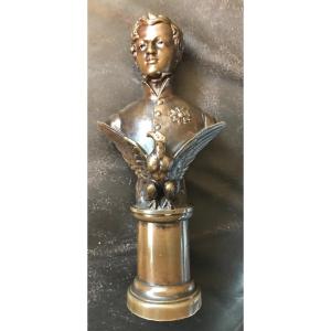 Rare Bronze Bust Of Aiglon Son Of Napoleon Signed Catineau 19 -th