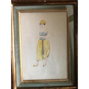 Jean Gabriel Domergue: Dress Study. Many Provenance Drawing