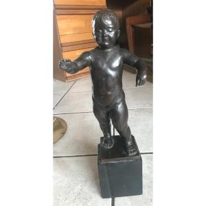 Rare Bronze Child Of Emile Just Bachelet Fonte Valsuani