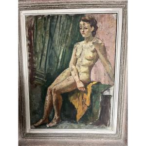 Victor TARDIEU (1870-1937) : "femme assise" huile sur toile