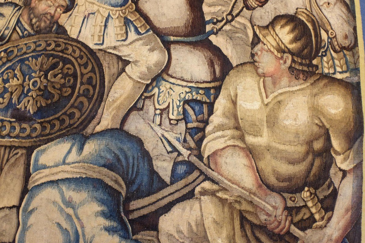 Tapisserie Aubusson Alexandre Le Grand d'époque Louis XIV-photo-2