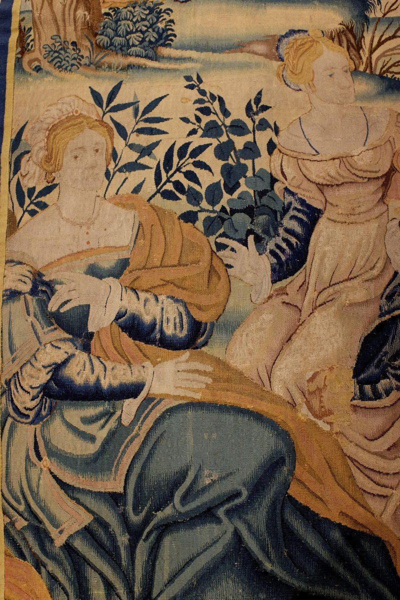 Tapisserie Audenarde Flandres  Scène Galante époque Louis XIII -photo-1