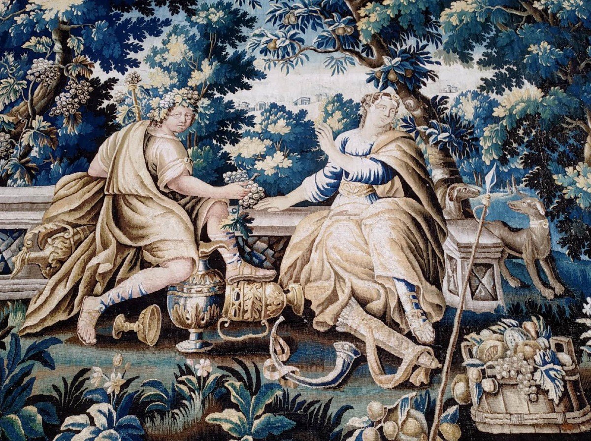 Dionysus And Artemis Tapestry, Louis XV Period-photo-1
