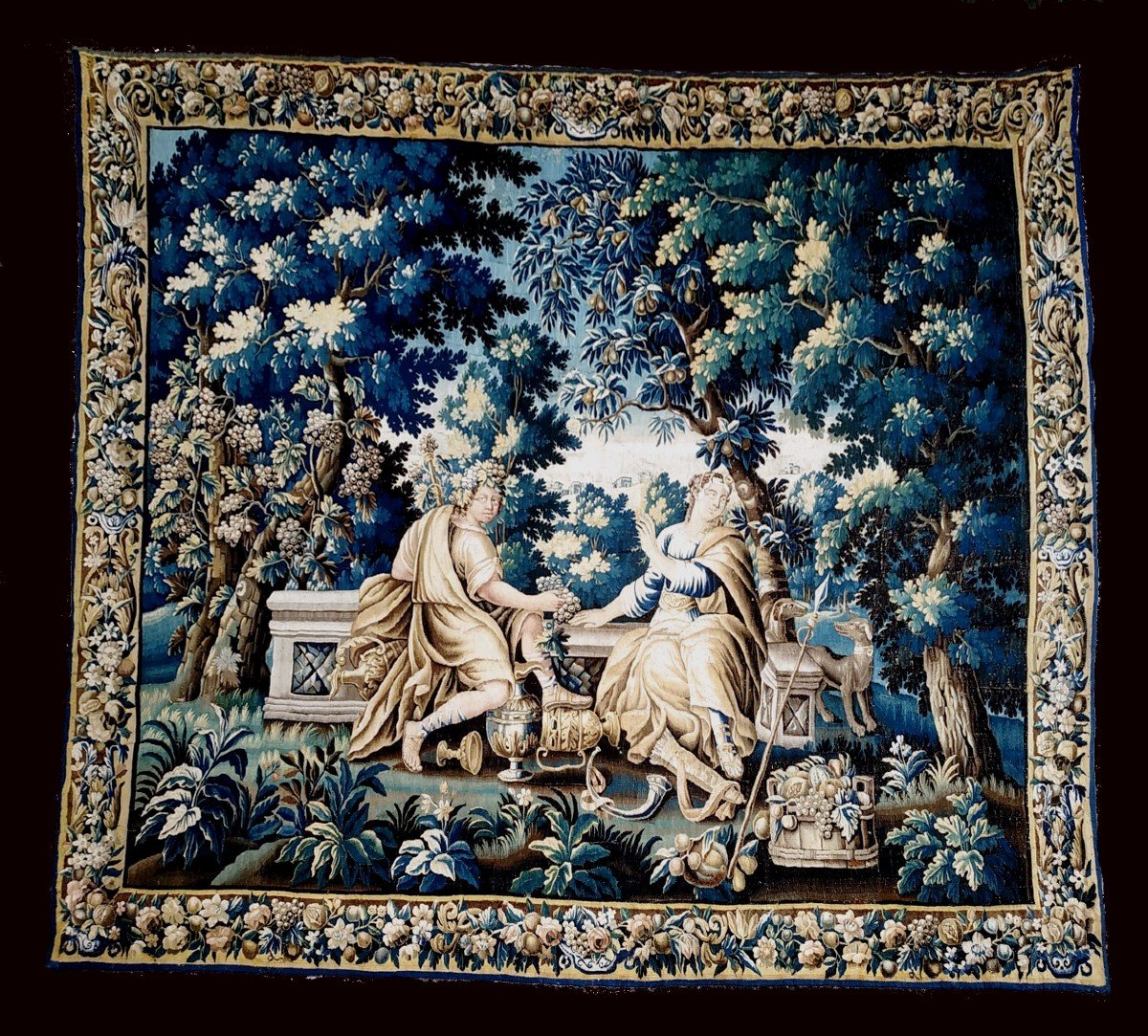 Dionysus And Artemis Tapestry, Louis XV Period-photo-2
