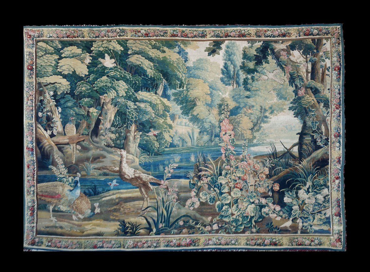 Tapisserie Verdure Des Ateliers De Lille France d'époque Louis XV -photo-2