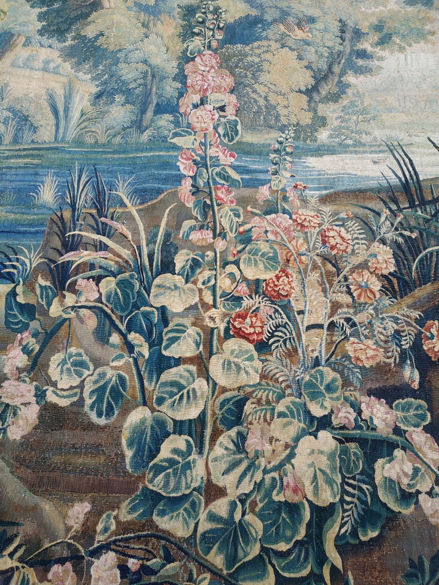 Tapisserie Verdure Des Ateliers De Lille France d'époque Louis XV 