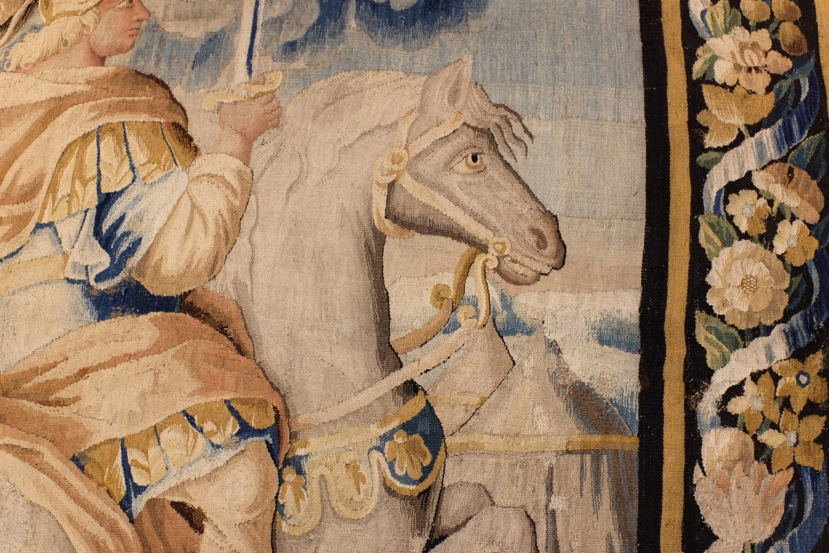 Aubusson Tapestry Of The Emperor Under The Protection Of An Angel. -photo-2