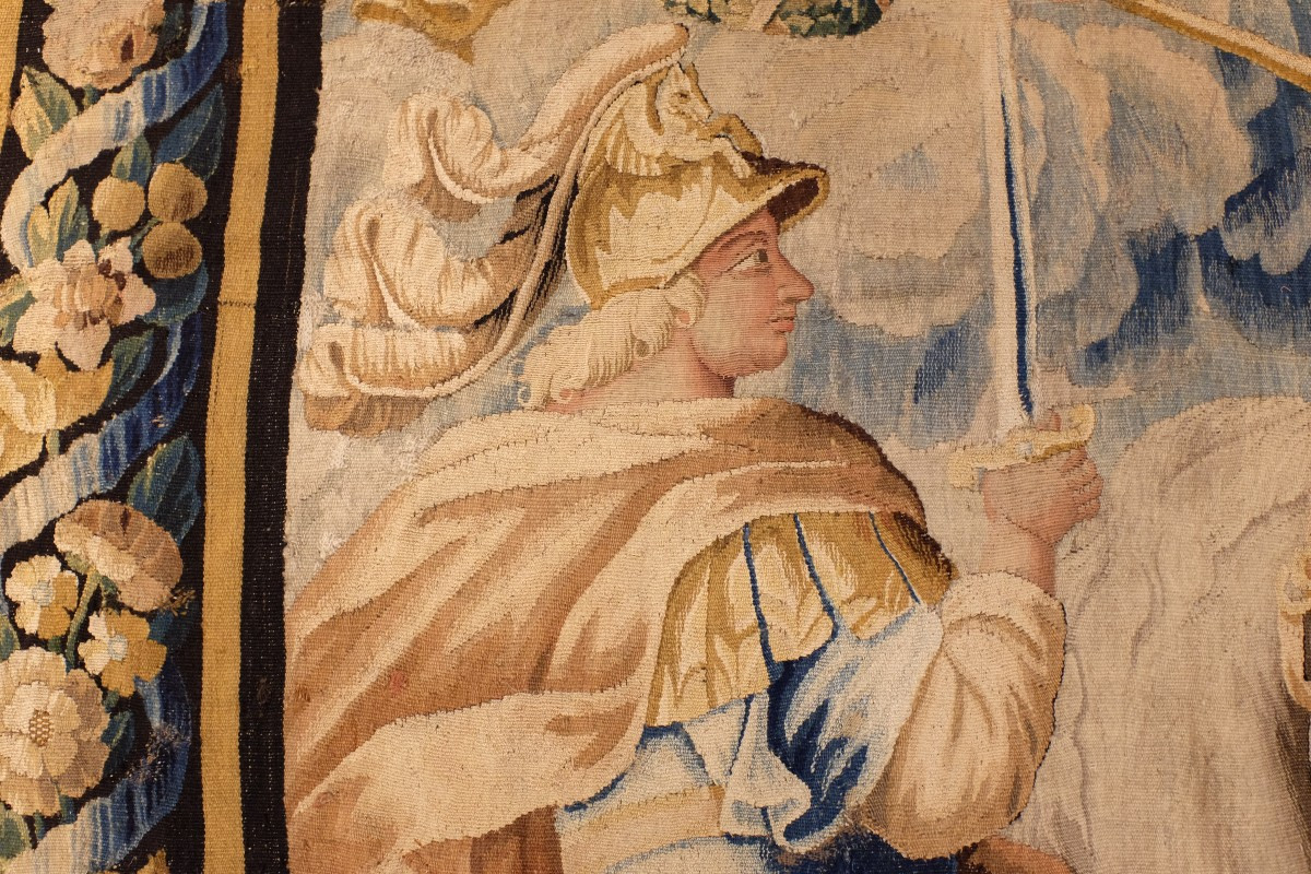 Aubusson Tapestry Of The Emperor Under The Protection Of An Angel. -photo-4