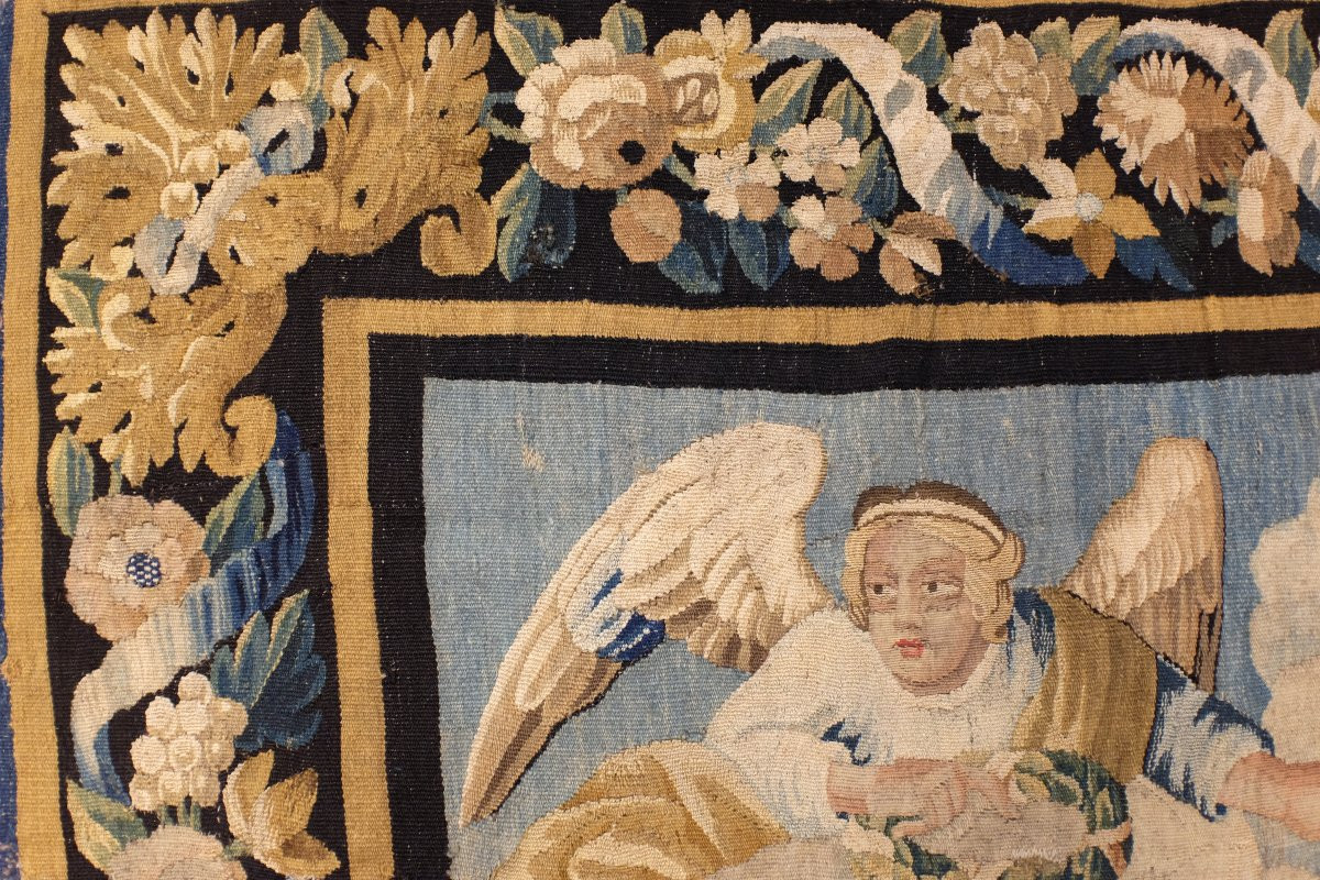 Aubusson Tapestry Of The Emperor Under The Protection Of An Angel. -photo-2