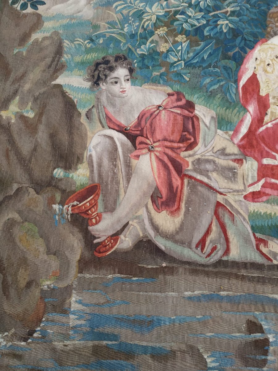 Brussels Tapestry, "rural Scene," Louis XV Period -photo-4