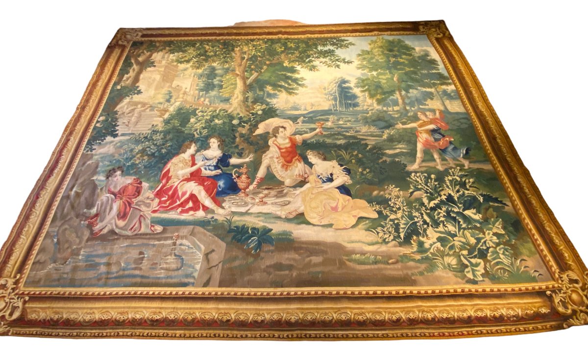 Brussels Tapestry, "rural Scene," Louis XV Period -photo-1