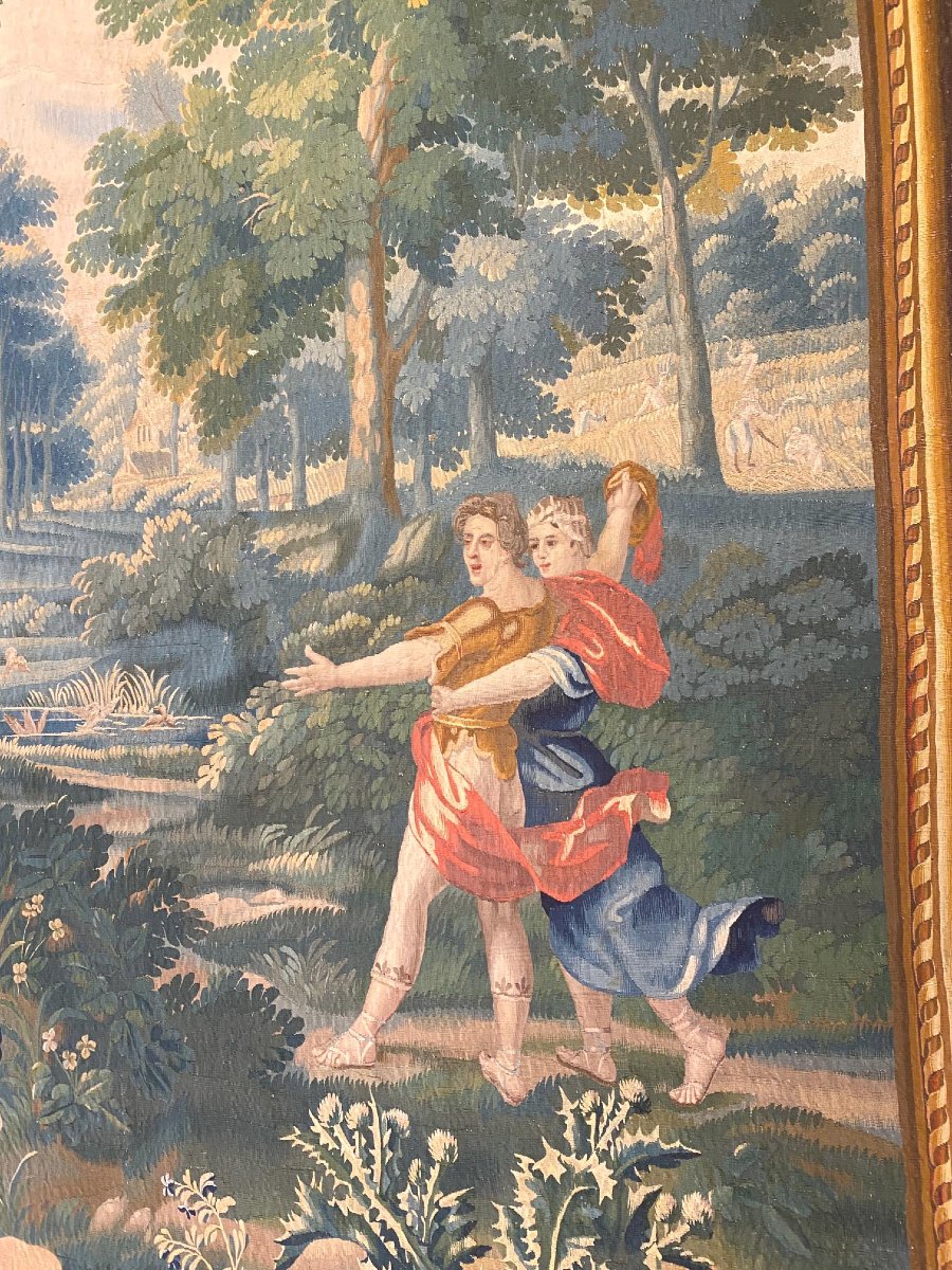 Brussels Tapestry, "rural Scene," Louis XV Period -photo-2
