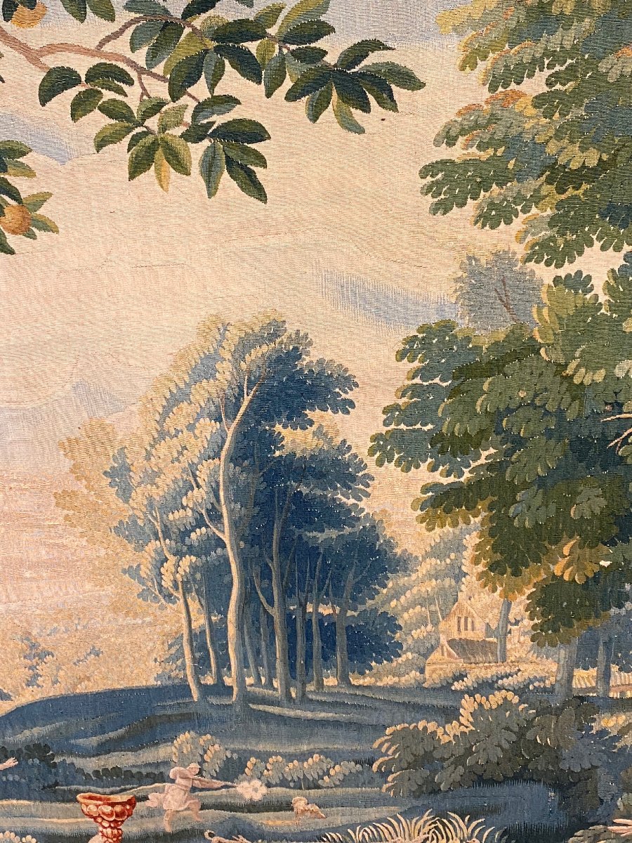 Brussels Tapestry, "rural Scene," Louis XV Period -photo-4