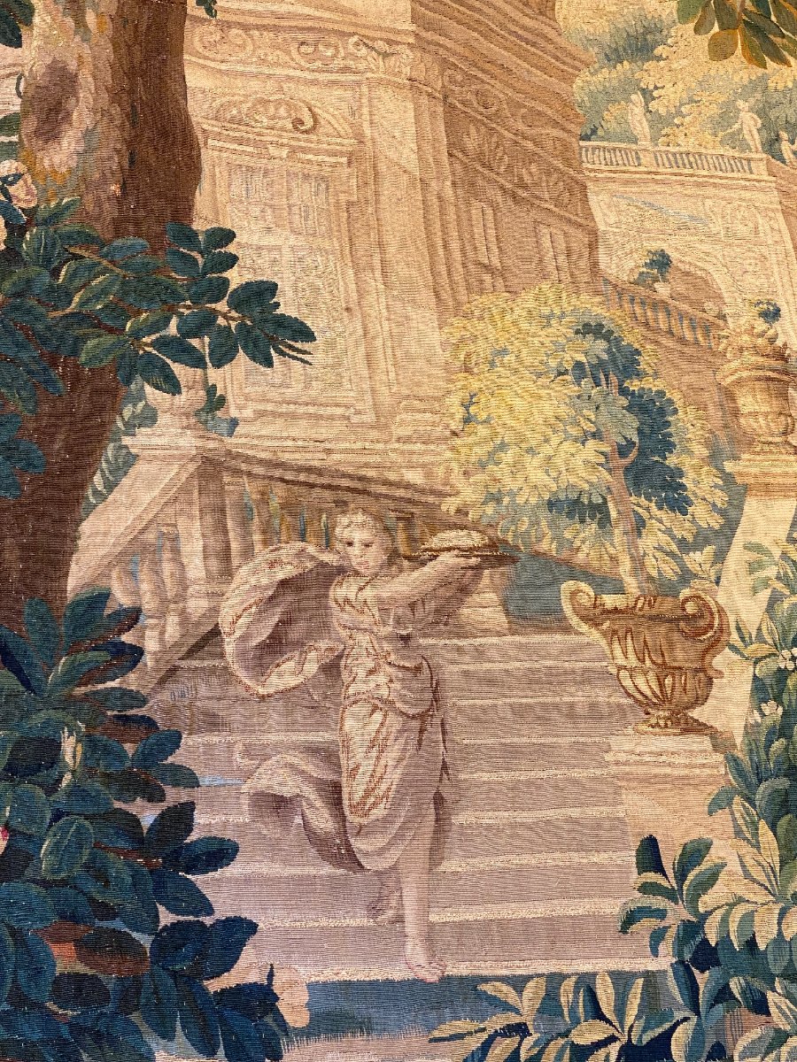 Brussels Tapestry, "rural Scene," Louis XV Period -photo-5