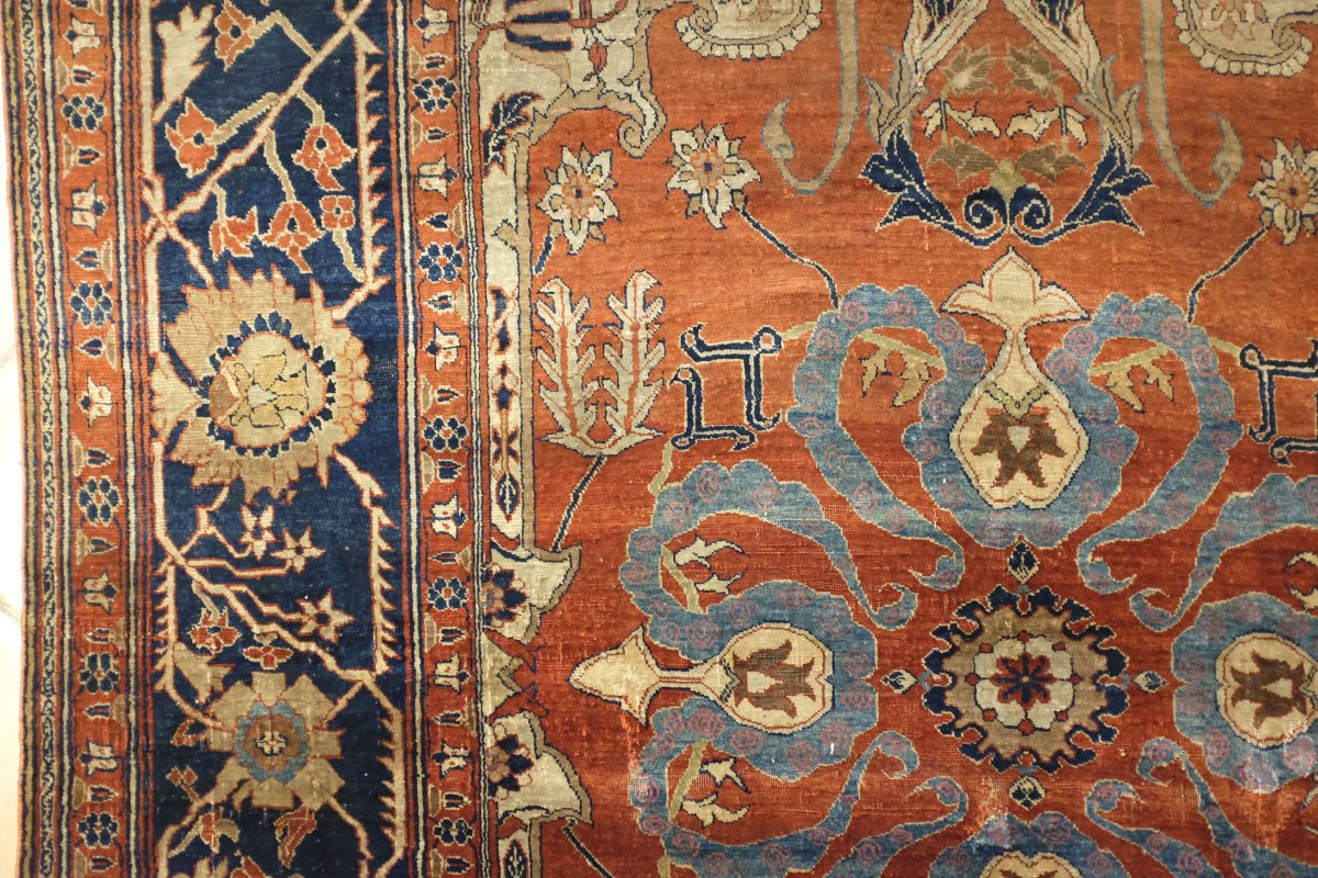 Tapis Heriz Soie Epoque Dynastie Kadjar Vers 1850-photo-2