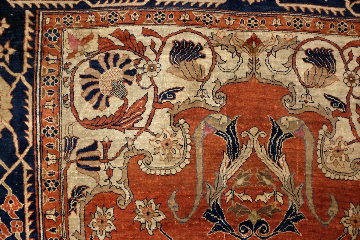 Tapis Heriz Soie Epoque Dynastie Kadjar Vers 1850-photo-4