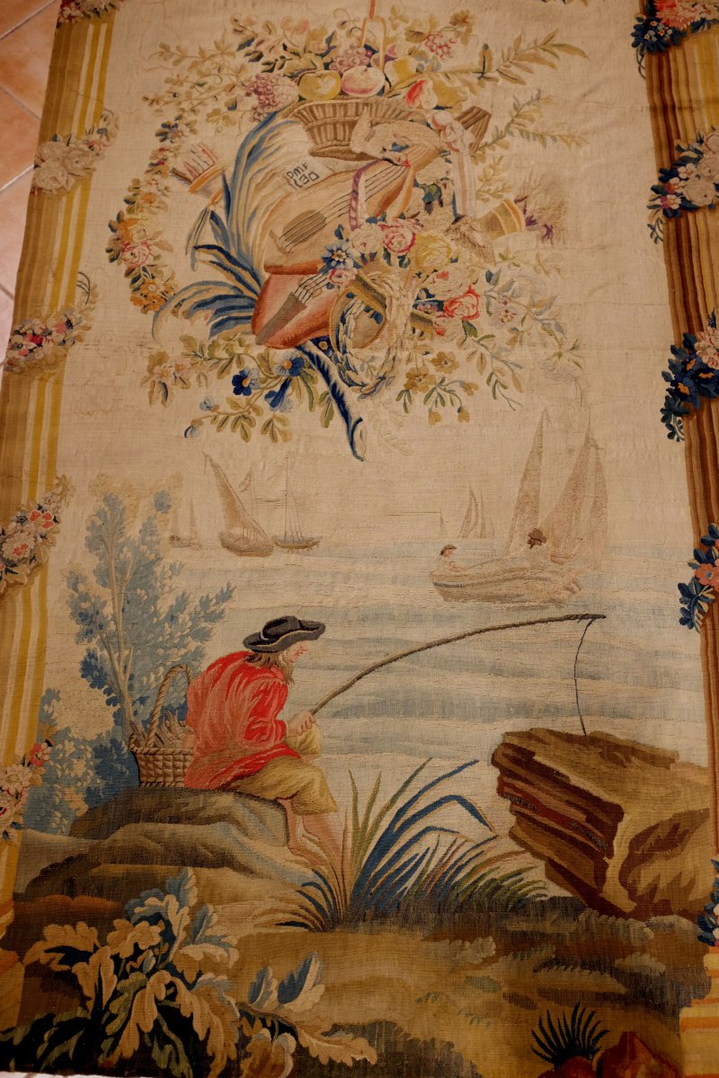 Aubusson Tapestry XVIII Century Marine Scene-photo-2