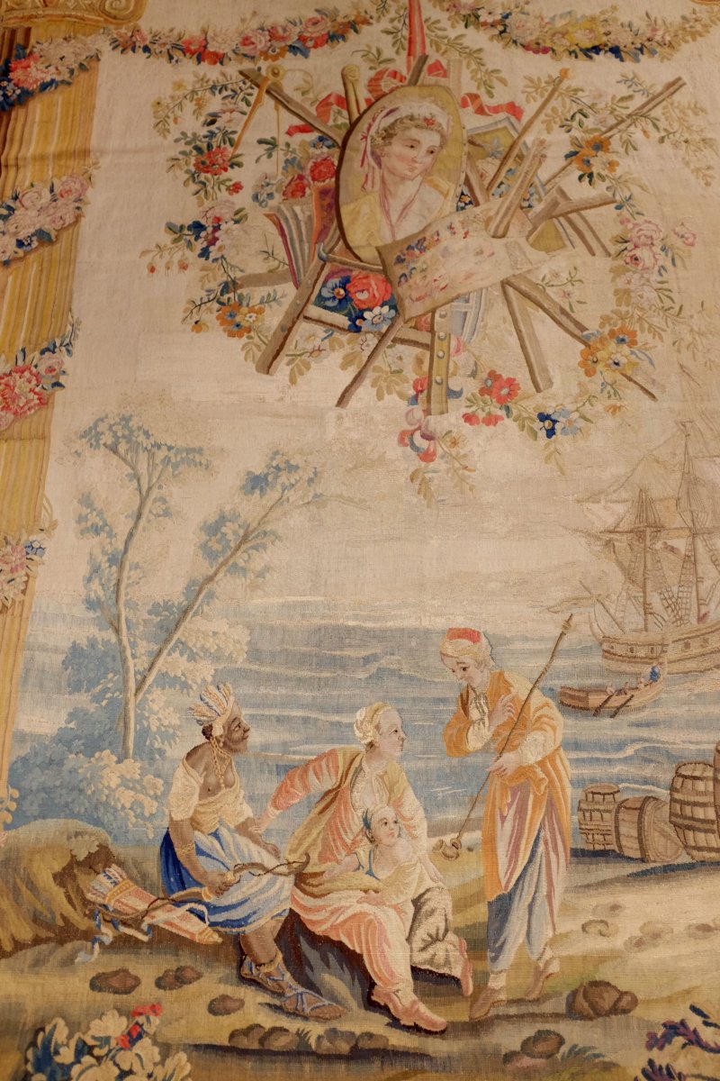 Aubusson Tapestry XVIII Century Marine Scene-photo-3