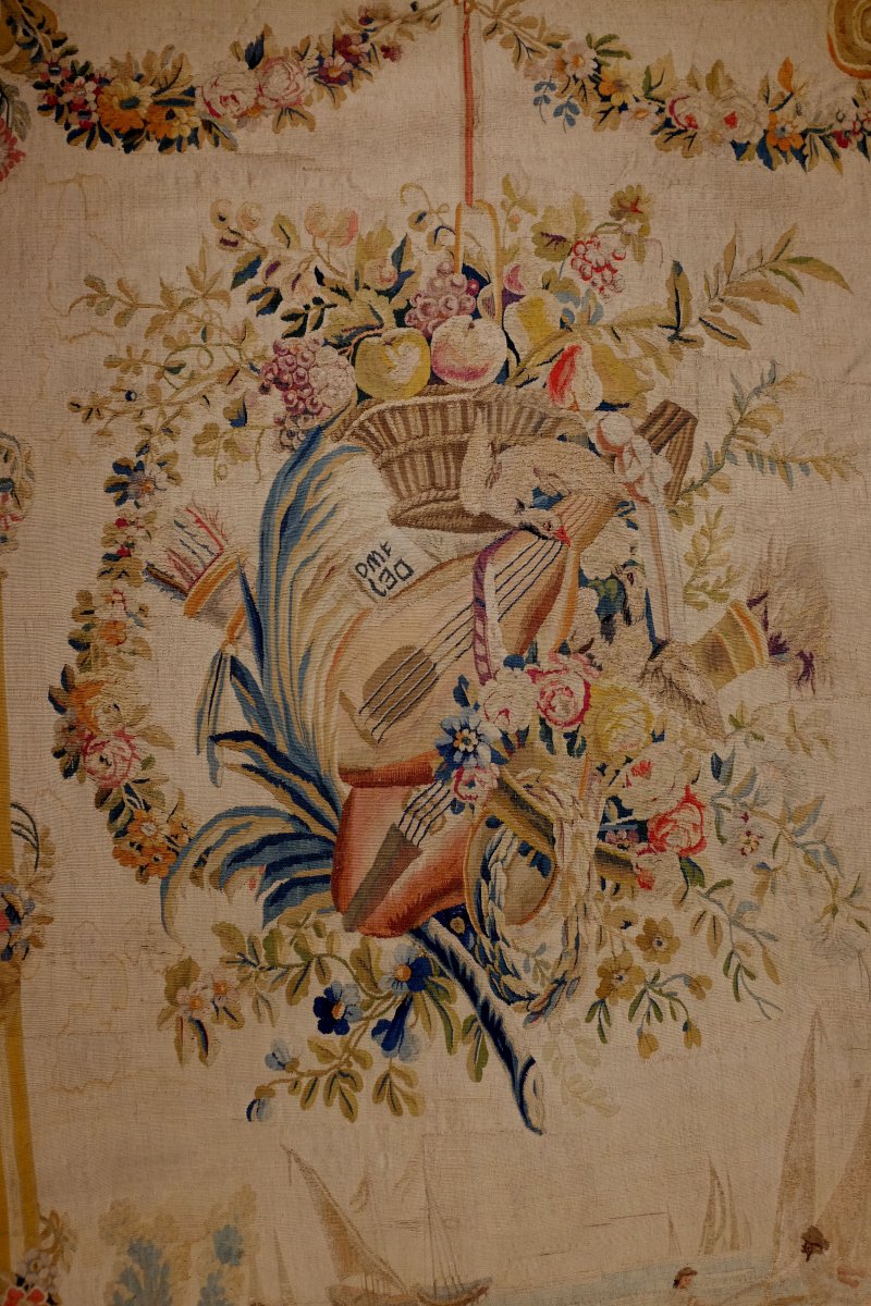 Aubusson Tapestry XVIII Century Marine Scene-photo-5