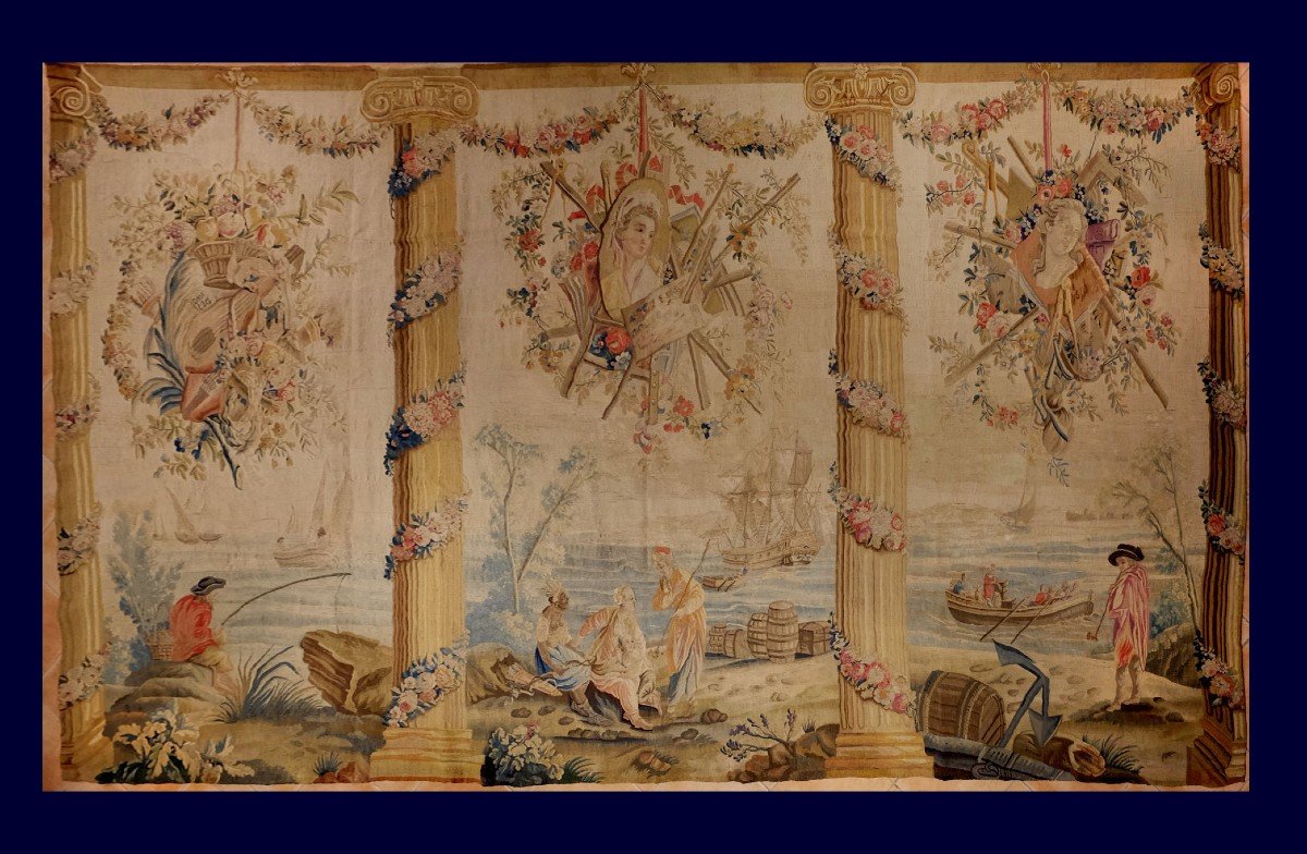 Aubusson Tapestry XVIII Century Marine Scene