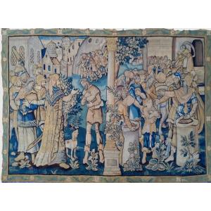 Tapisserie Audenarde fin XVI siècle Scène Biblique 
