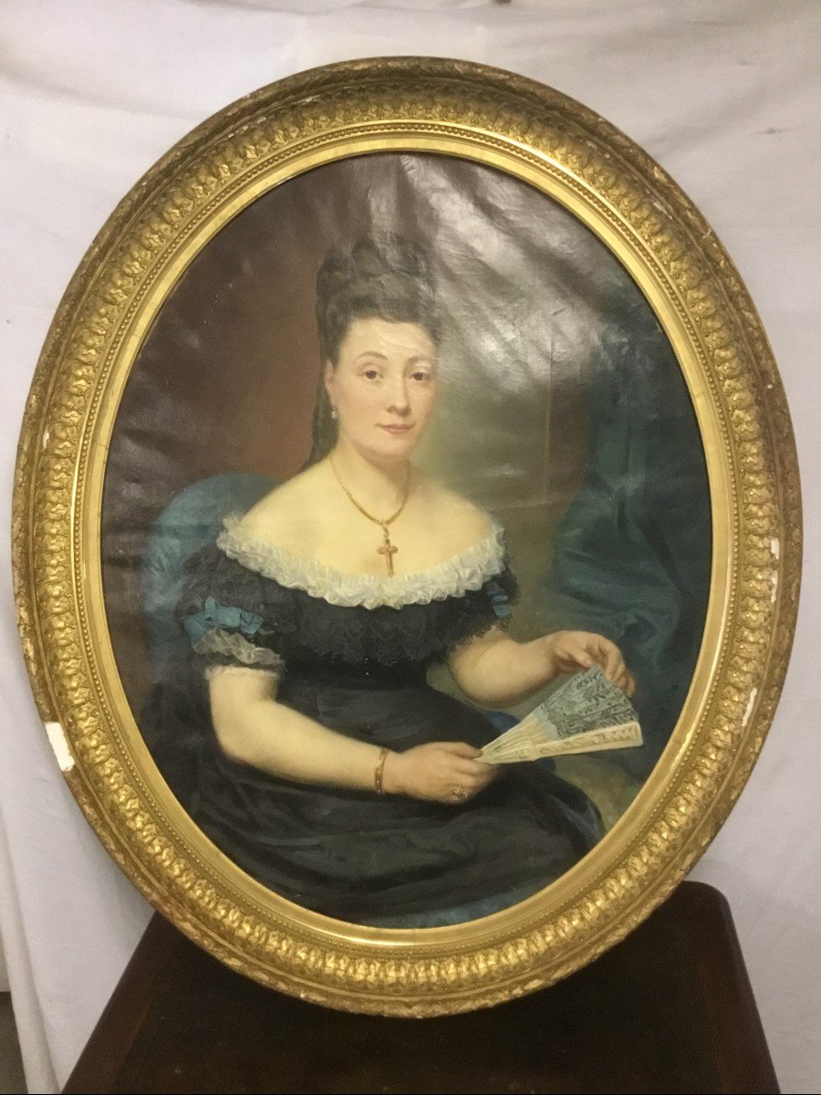 Large Painting Of Young Woman