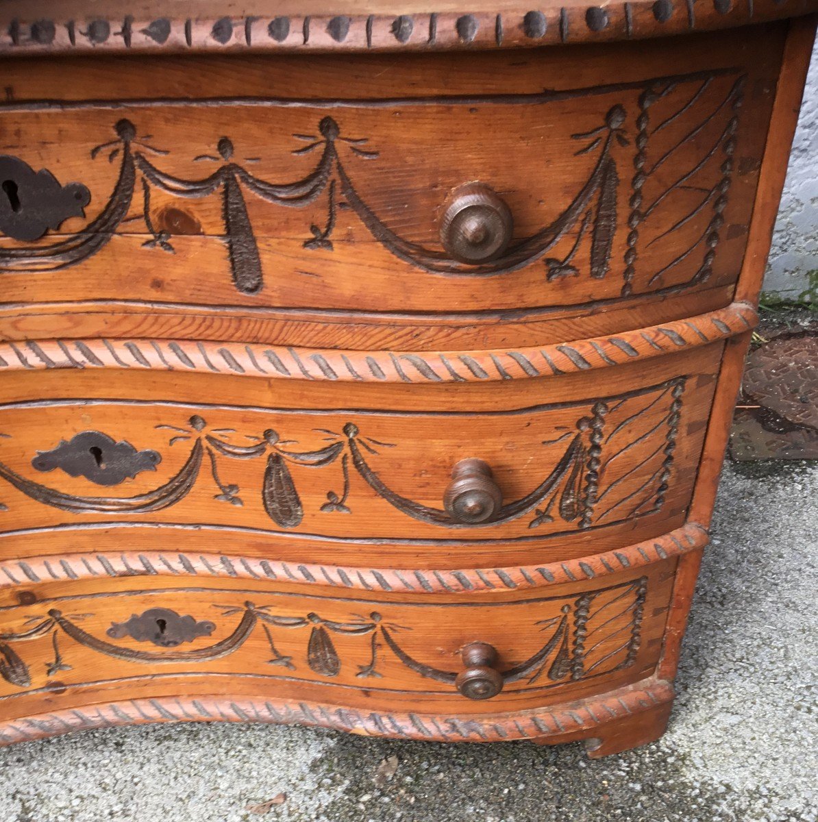 18th Century Chest Of Drawers In Fir-photo-3