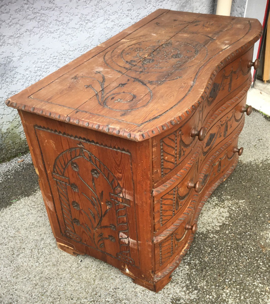 18th Century Chest Of Drawers In Fir-photo-8