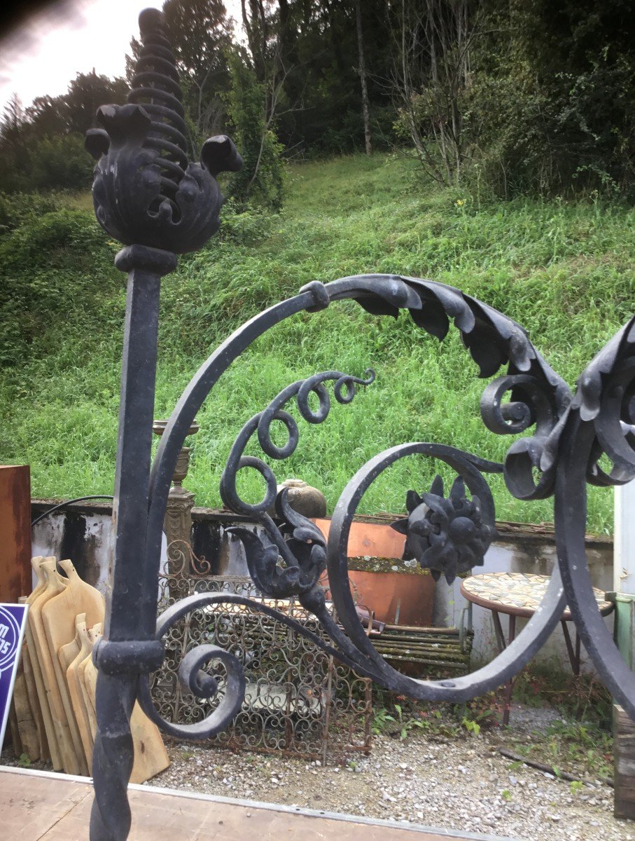 Paire De Lampadaire En Fer Forgé-photo-1