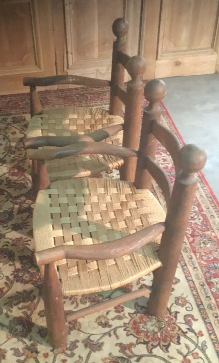 Pair Of Brutalist Rope Armchairs-photo-4