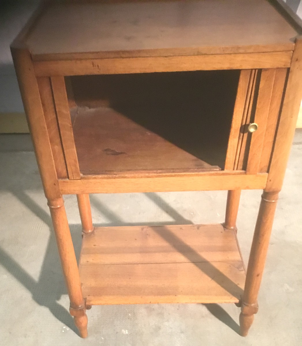 19th Century Curtained Bedside Table-photo-2