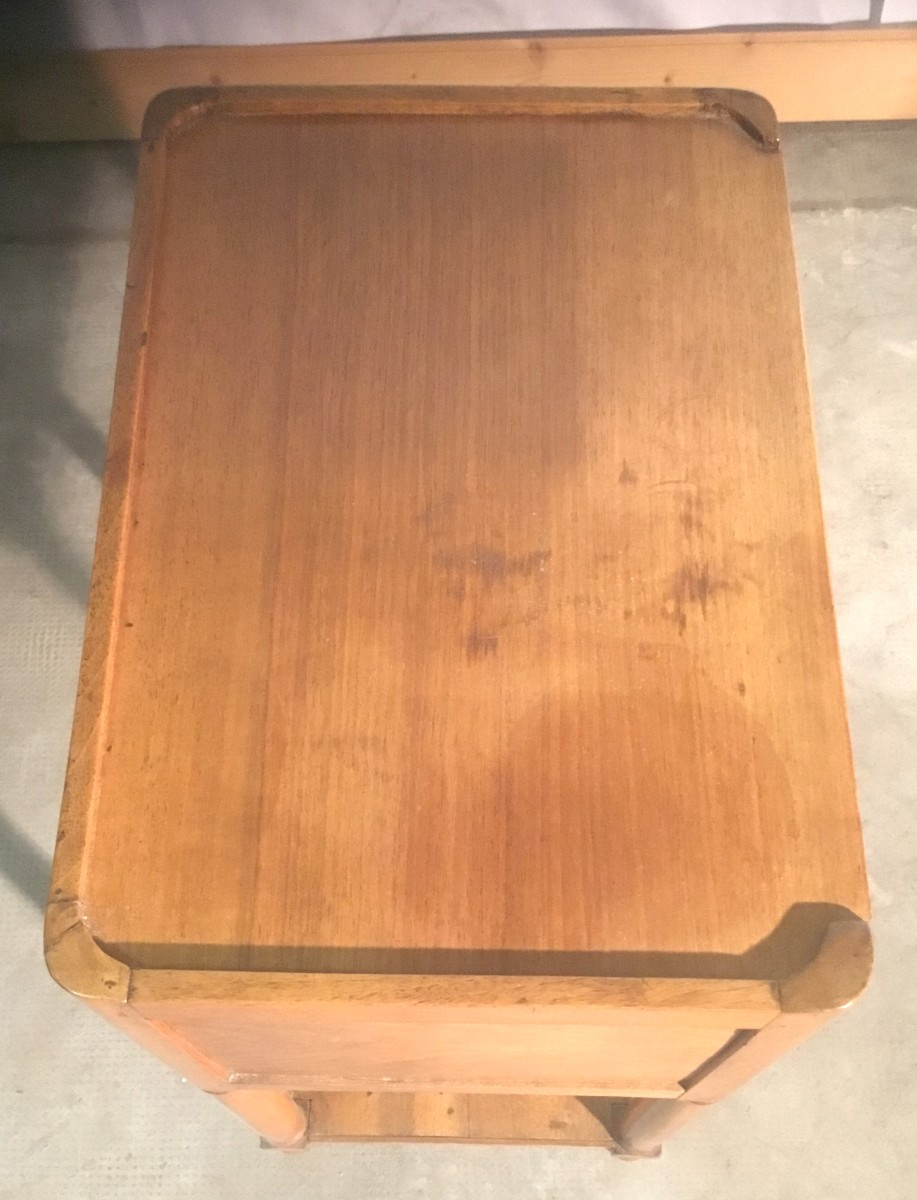 19th Century Curtained Bedside Table-photo-4