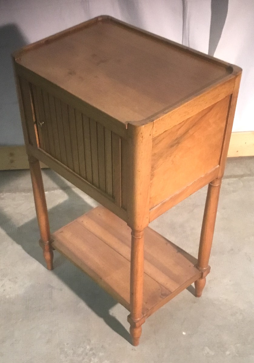 19th Century Curtained Bedside Table-photo-3