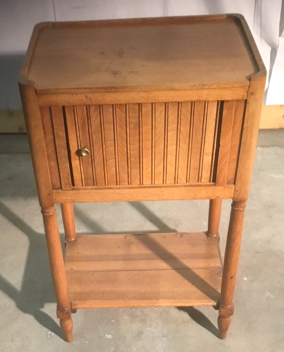 19th Century Curtained Bedside Table