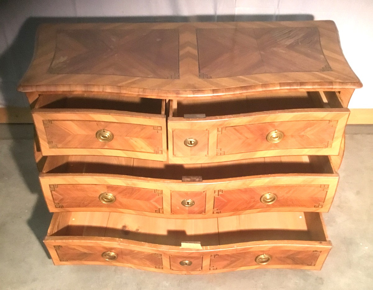 commode Louis XV marqueté-photo-2