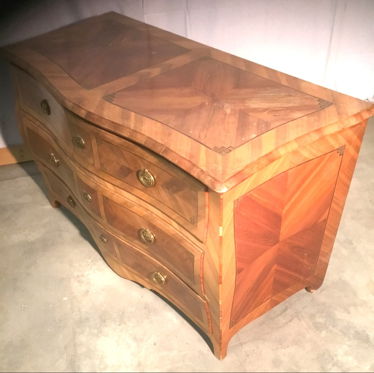 commode Louis XV marqueté-photo-5