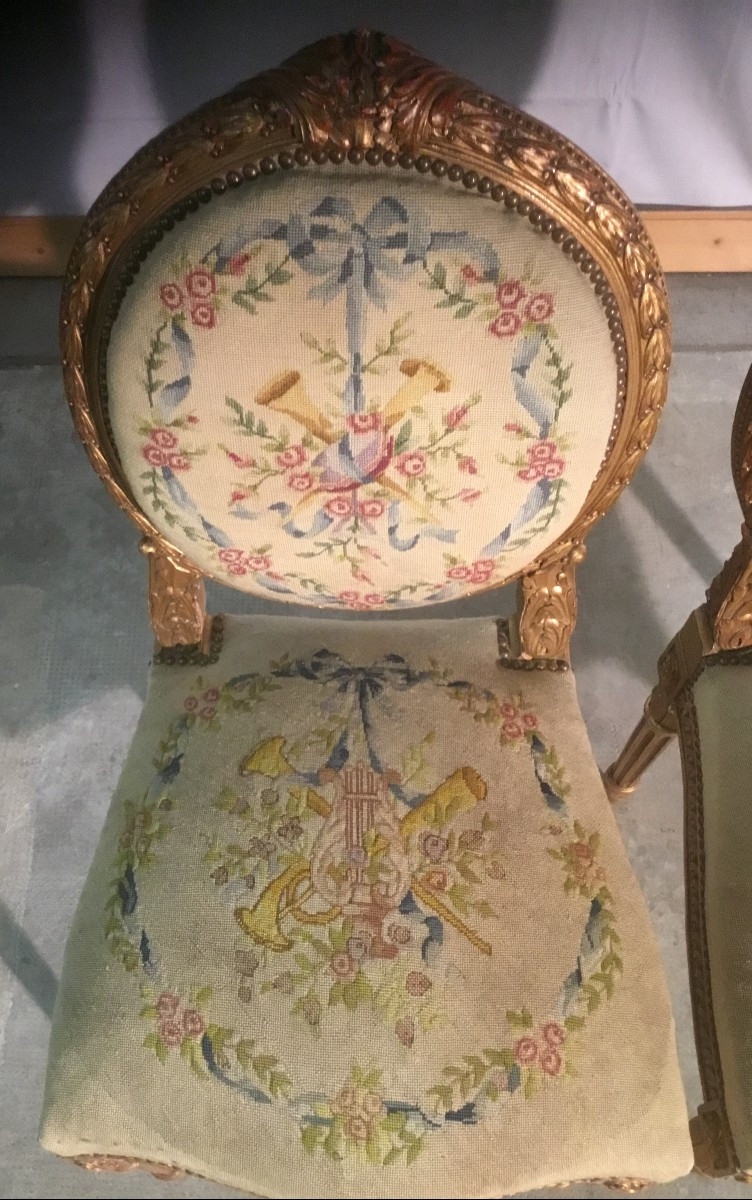 paire de chaises dorées-photo-2