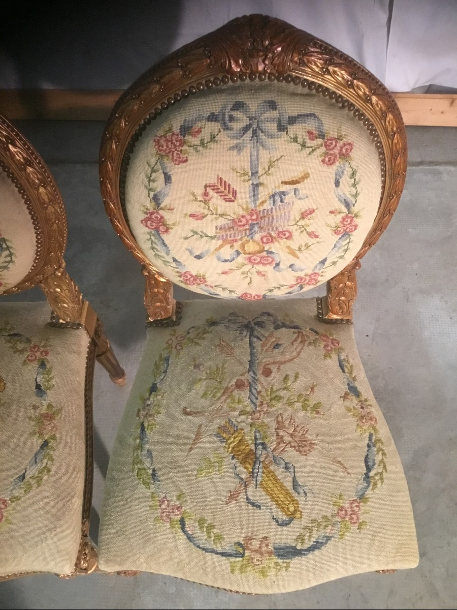 paire de chaises dorées-photo-3