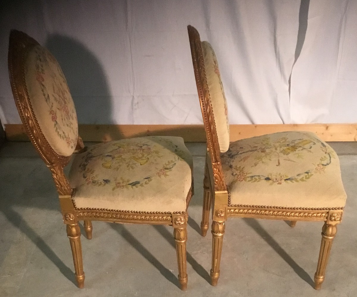 paire de chaises dorées-photo-2