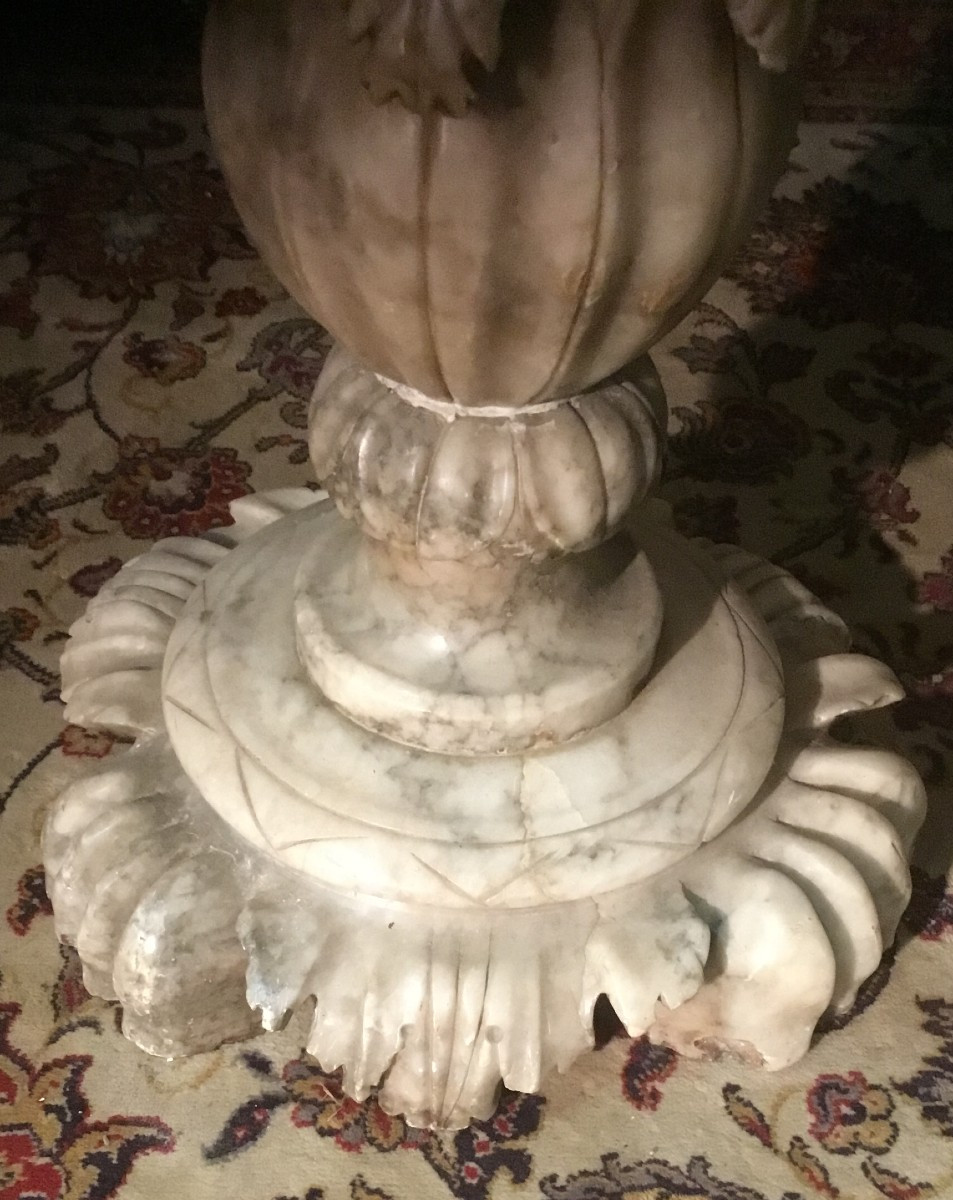 Alabaster Pedestal Table-photo-2