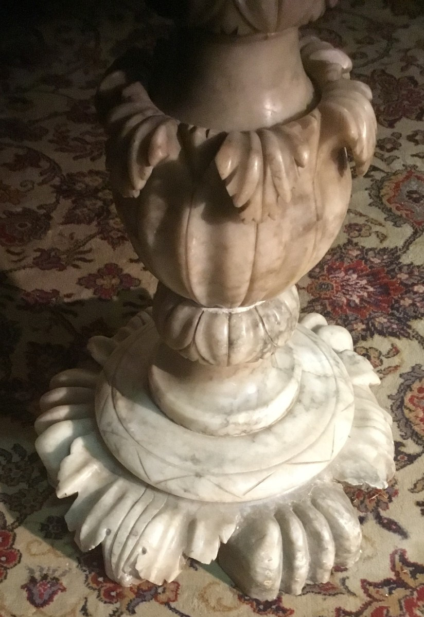 Alabaster Pedestal Table-photo-3