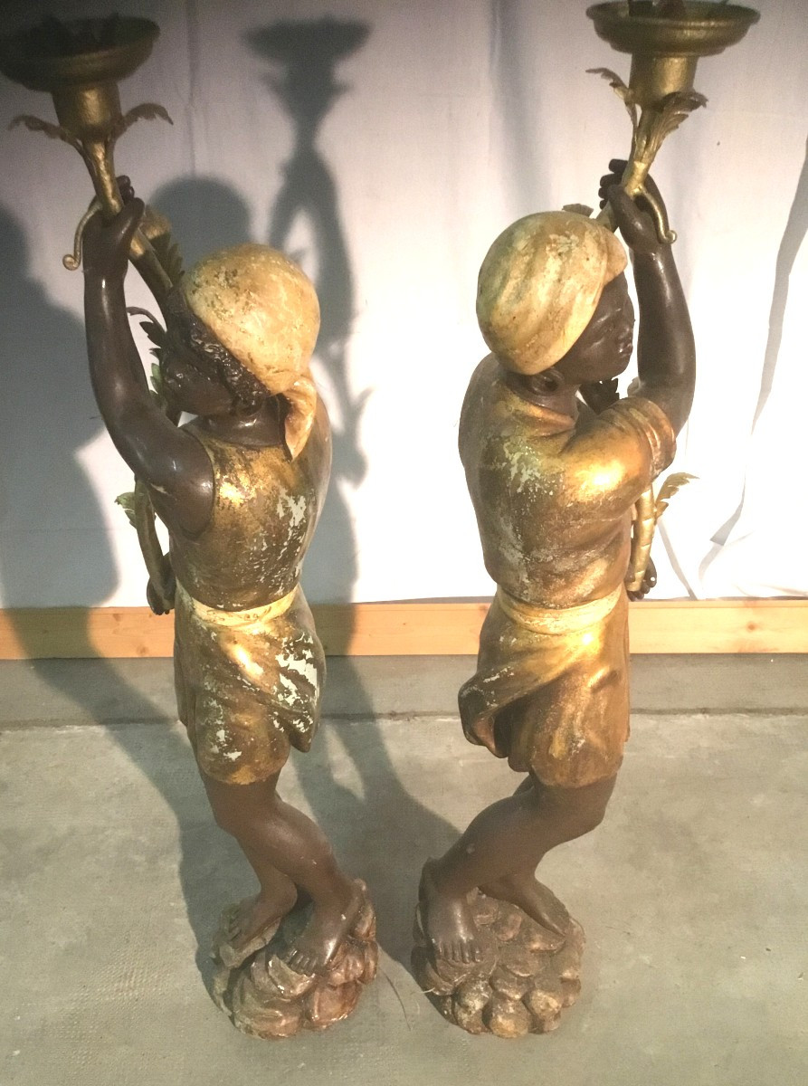 paire de maures porte torchères-photo-4