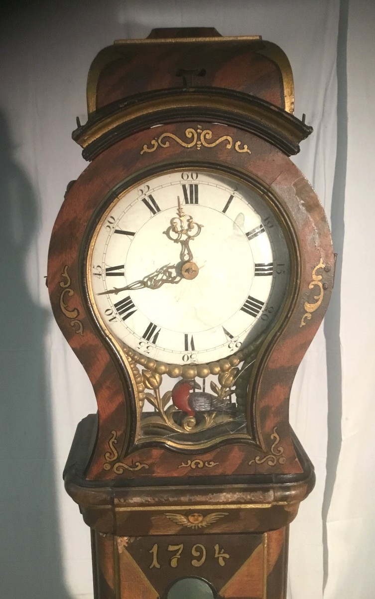 horloge XVIII me en sapin-photo-3