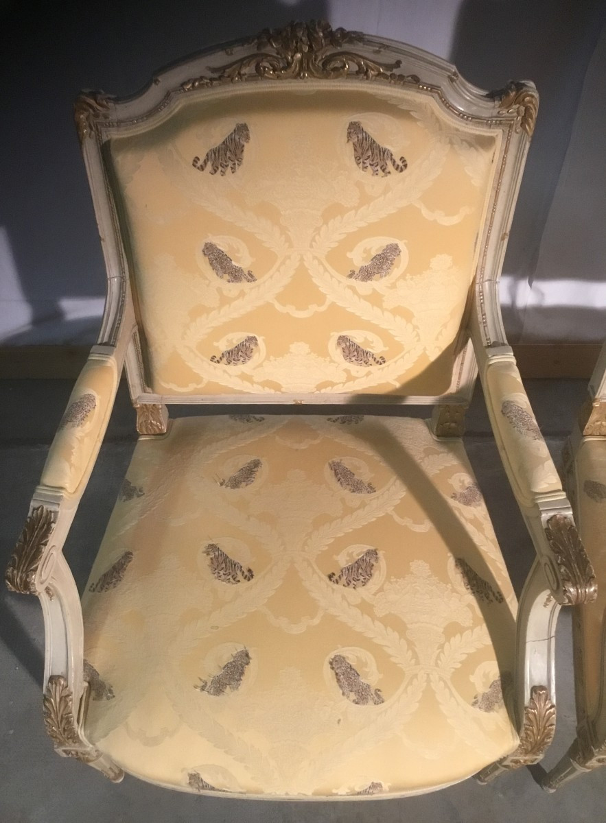 paire de fauteuil laqué-photo-2