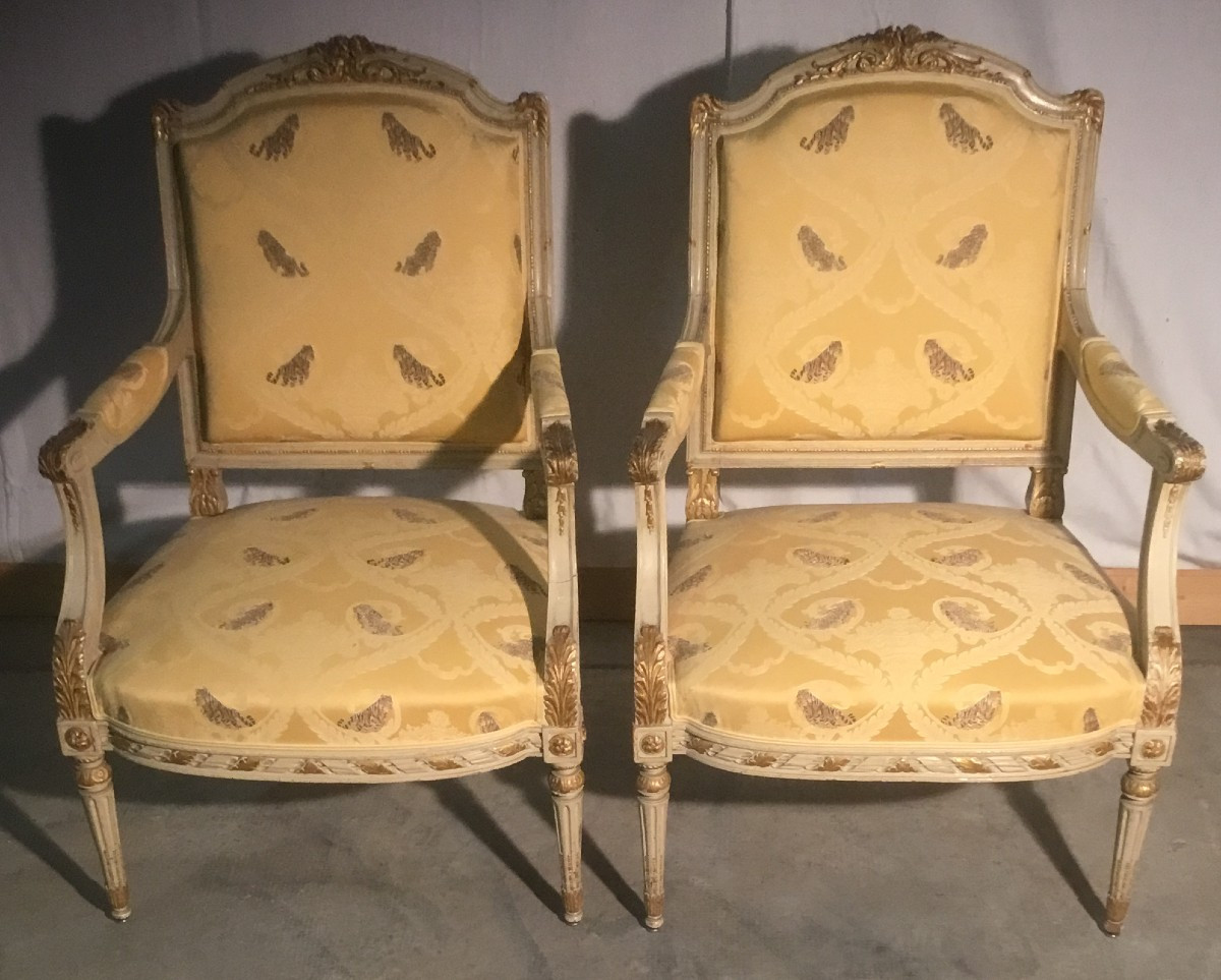 paire de fauteuil laqué