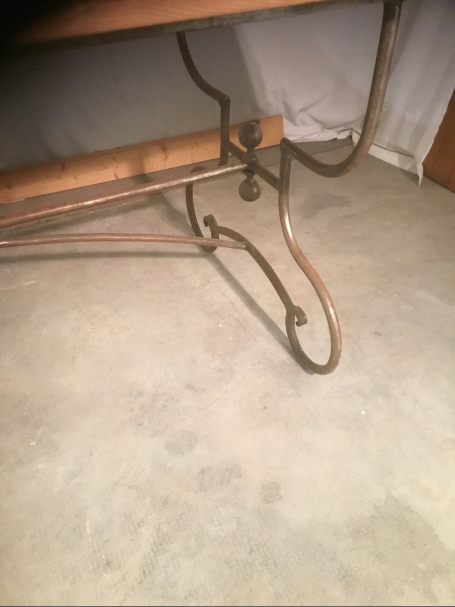 Wrought Iron And Fir Table -photo-2