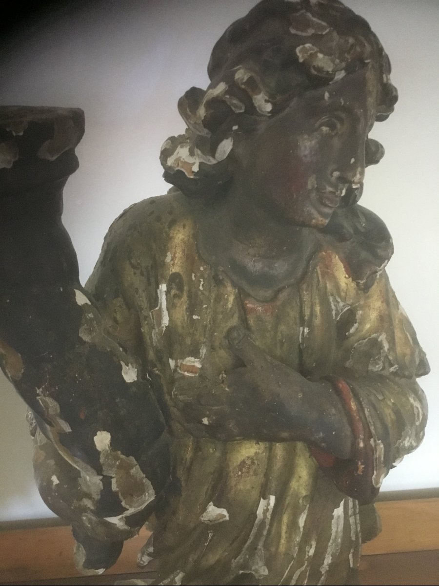 Pair Of 17th-century Angels-photo-2