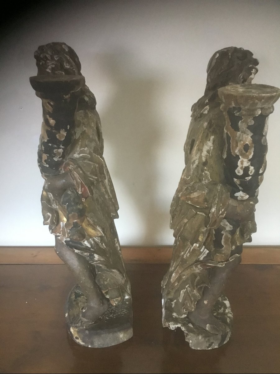 Pair Of 17th-century Angels-photo-3
