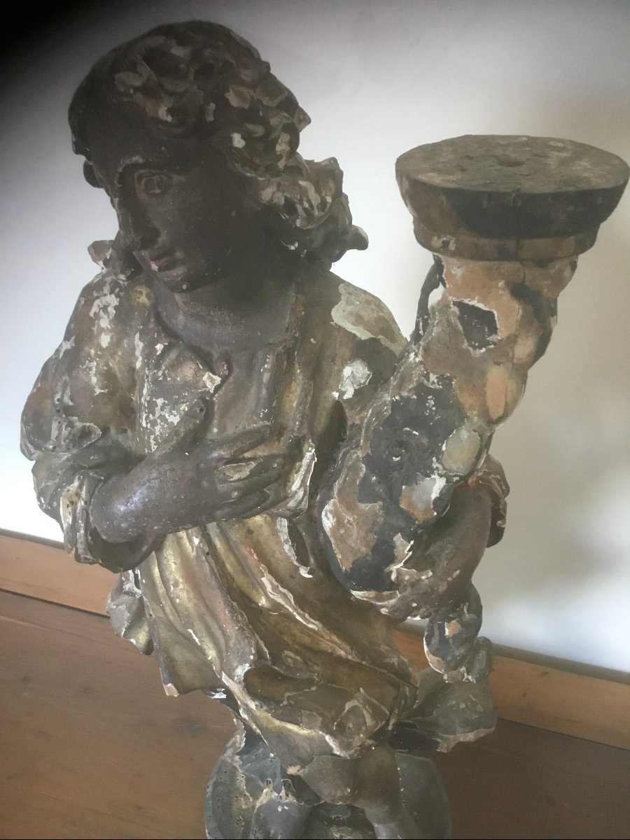 Pair Of 17th-century Angels-photo-2