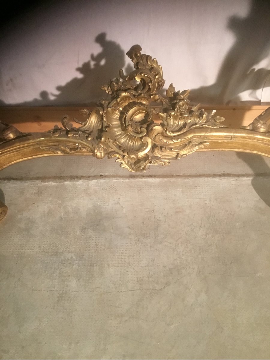 Napoleon III-style Gilded Wooden Console Table-photo-4